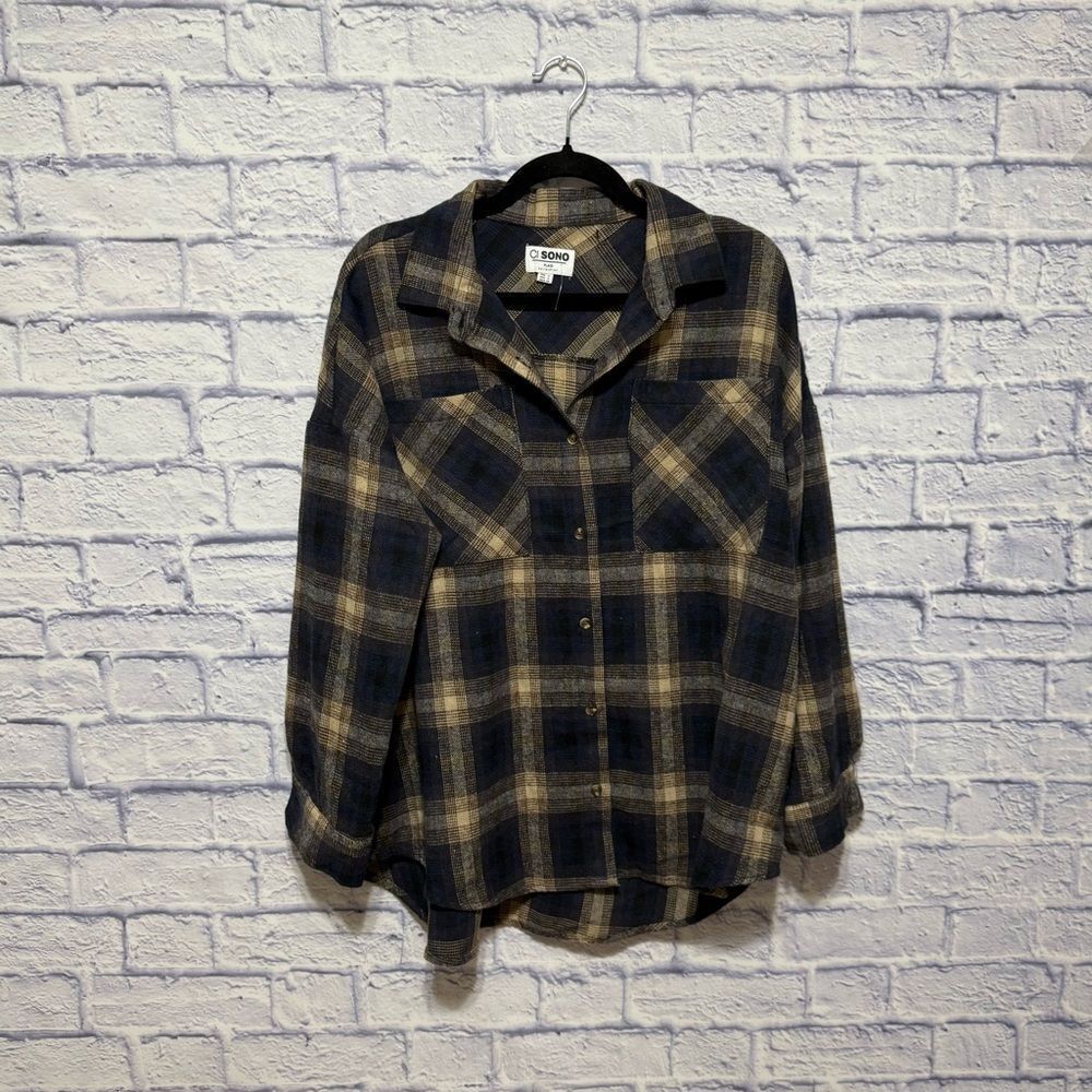 Nwt ci sono Krista flannel plaid shacket shirt size S